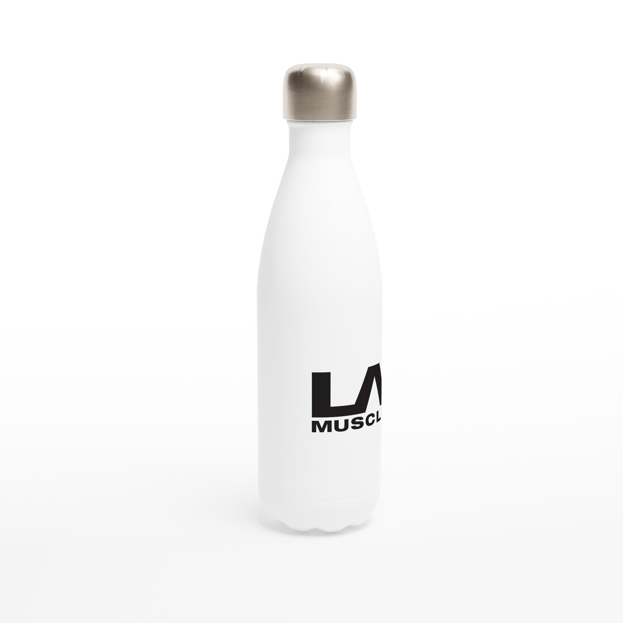 LA MUSCLE White 17oz Stainless Steel Water Bottle