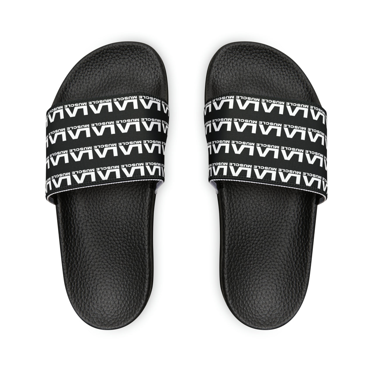 LA MUSCLE WHITE LOGO Women's PU Slide Sandals