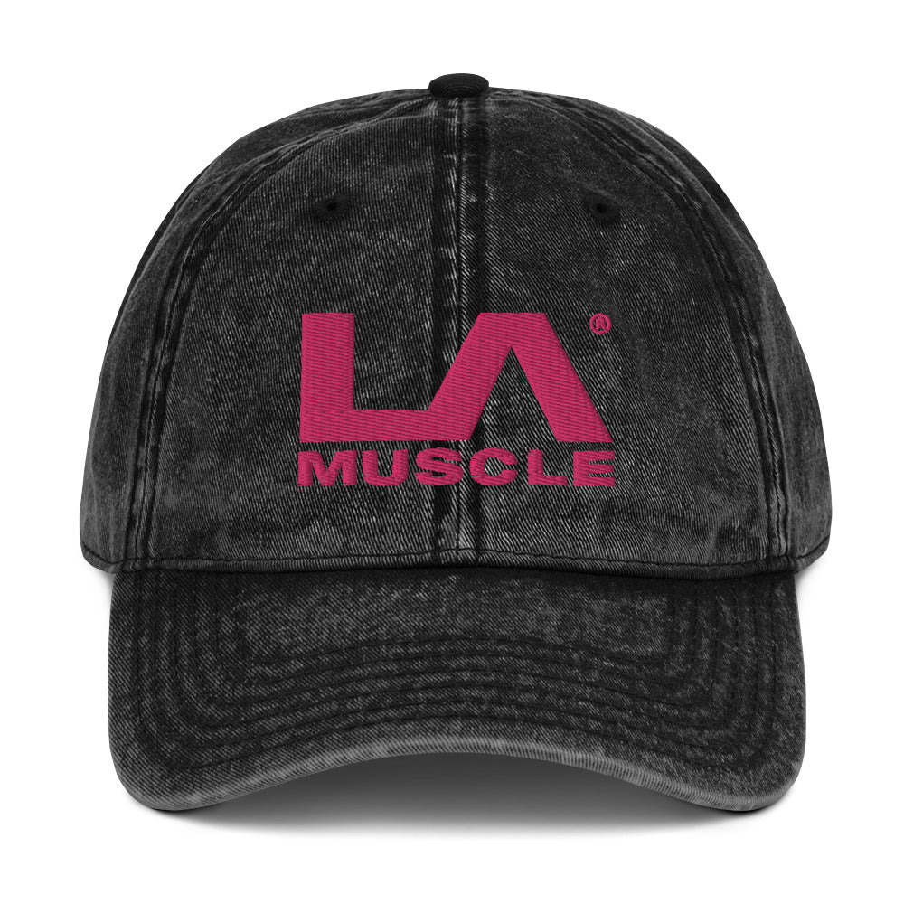 LA Muscle Limited Pink Logo Vintage Cotton Twill Cap