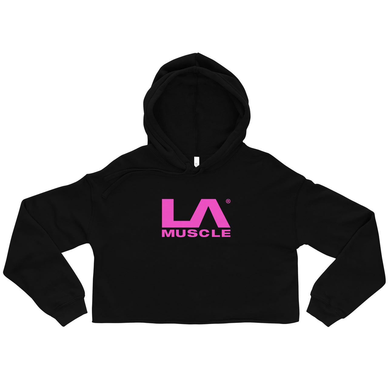 LA Muscle Limited Pink Logo Crop Women's Hoodie